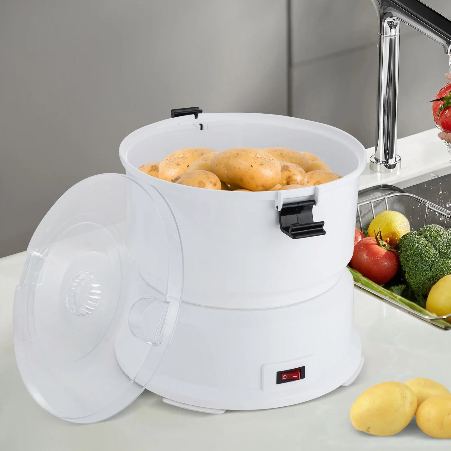 85W Electric Potato Peeler One Button Automatic Spinner