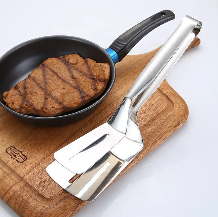 Steel Frying Shovel Clip Multifunctional Bbq Tongs Tool