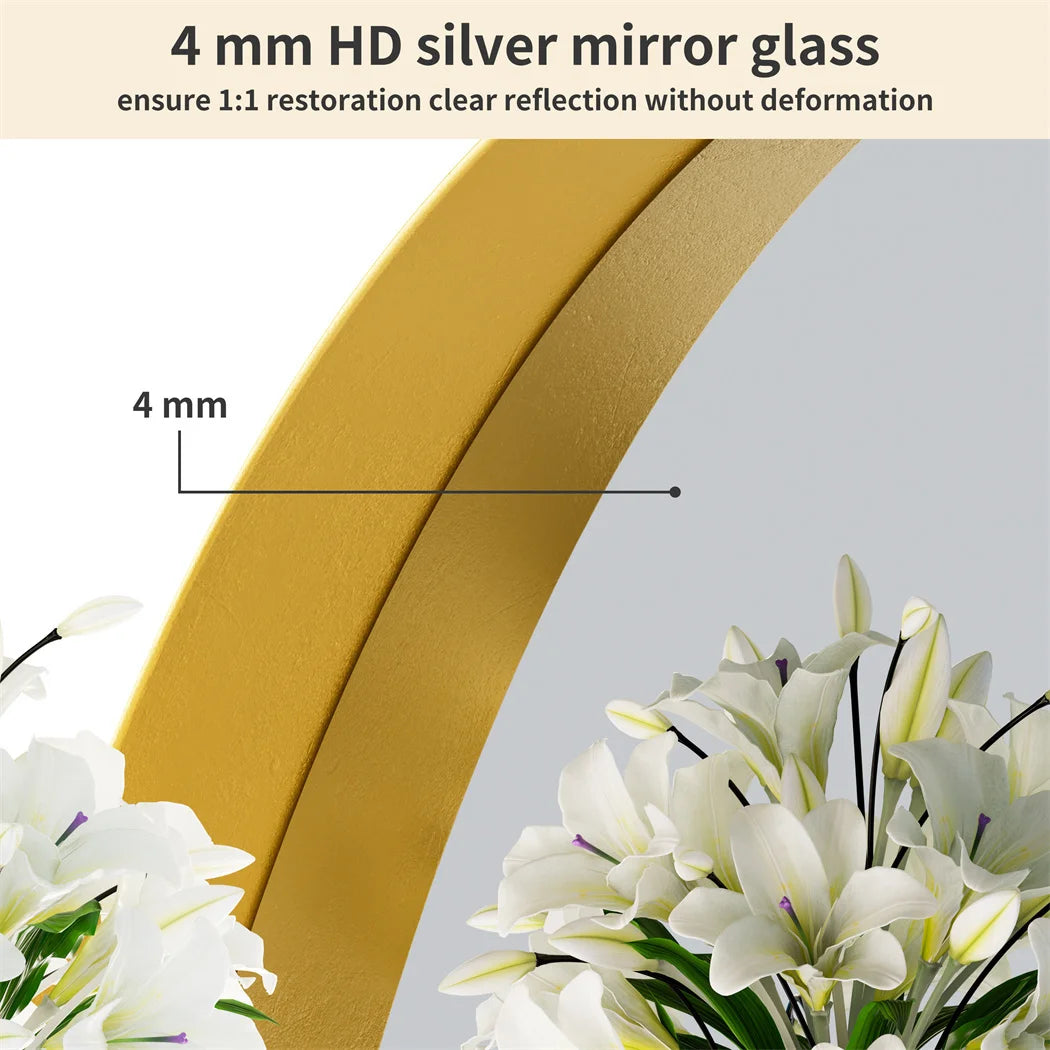 LUVODI Brushed Gold Mirror with Metal Frame for Living Room Entryway and Vanity Wall Decor