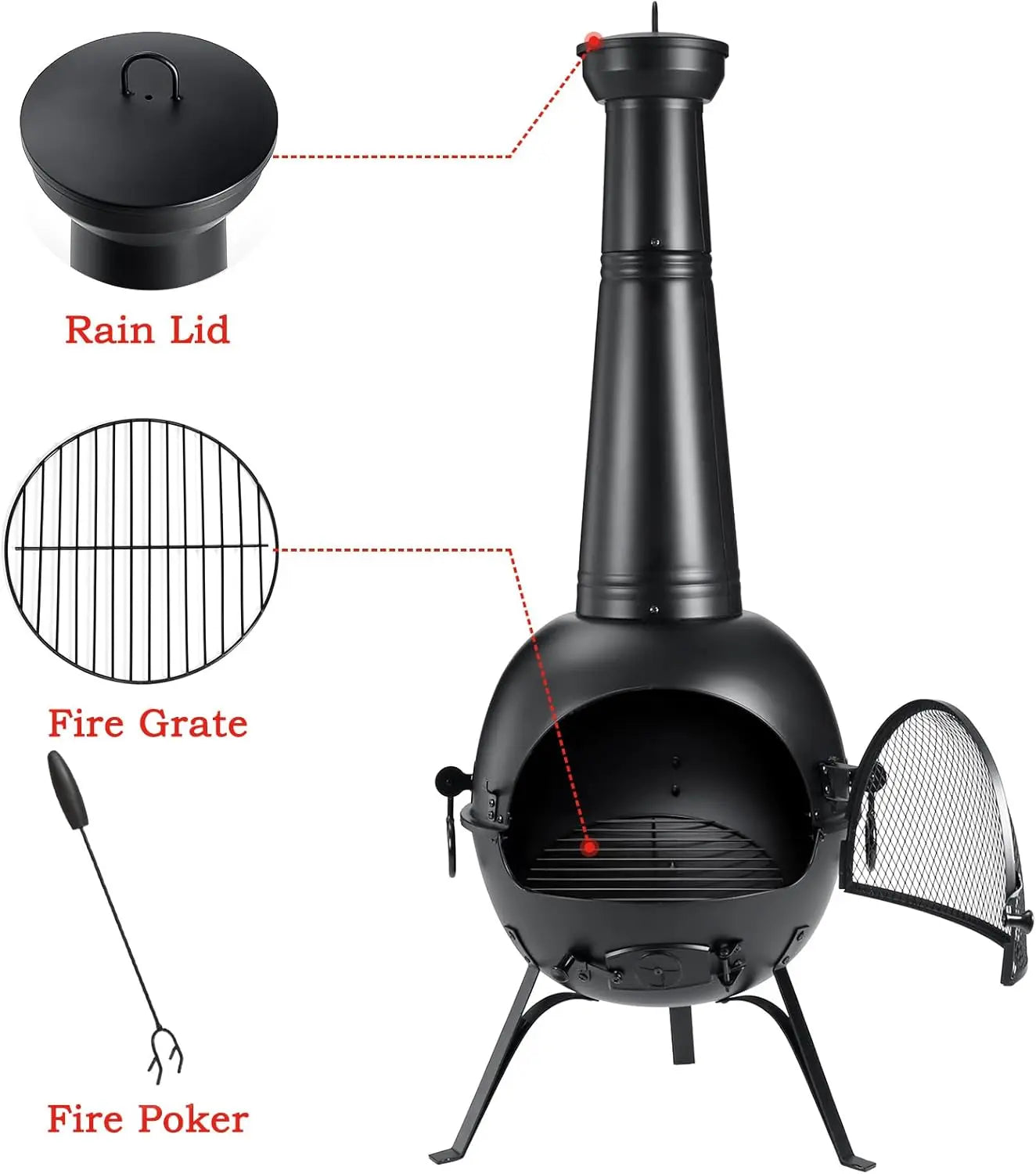 Prairie Fire Outdoor Chiminea Fireplace For Deck And Patio