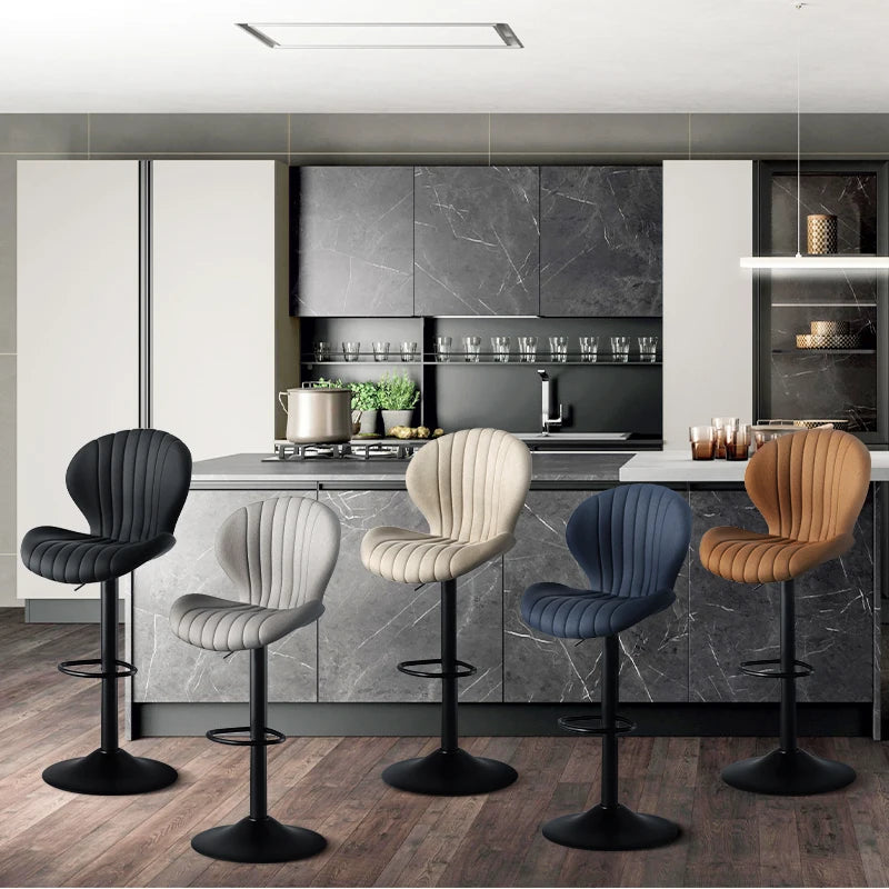 Modern Dining Chair Set 2 Pieces Bar Stools With Backrest