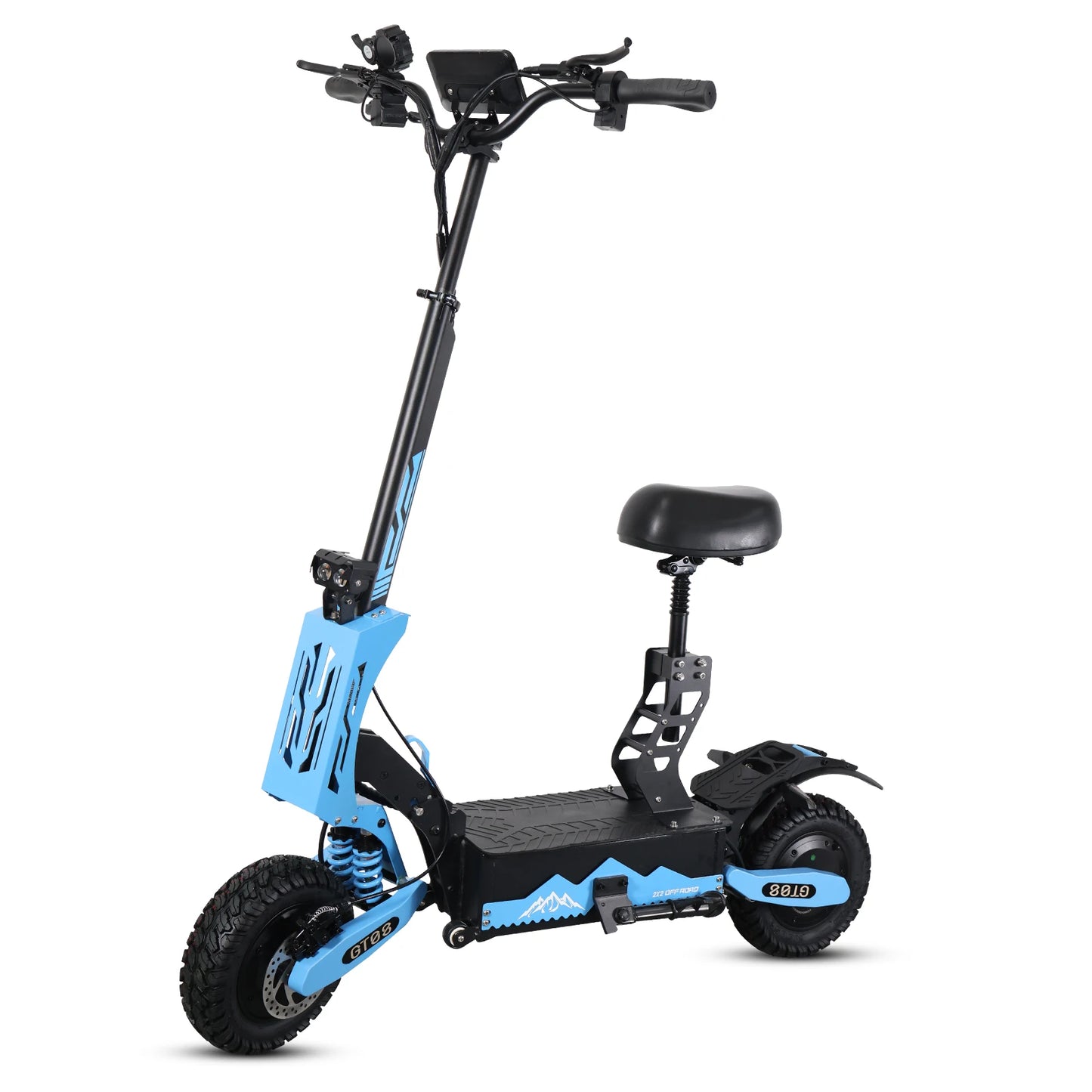 Arwibon 5600W Adult Electric Scooter Dual Motor Top Speed 46MPH 60V 27AH 11 Inch Off Road Tires Sport Folding eScooter with Seat