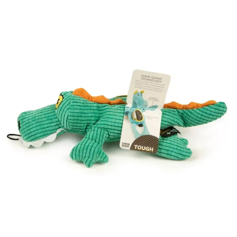 Plush Gator Dog Toy Silent Squeak Chew Resistant Durable