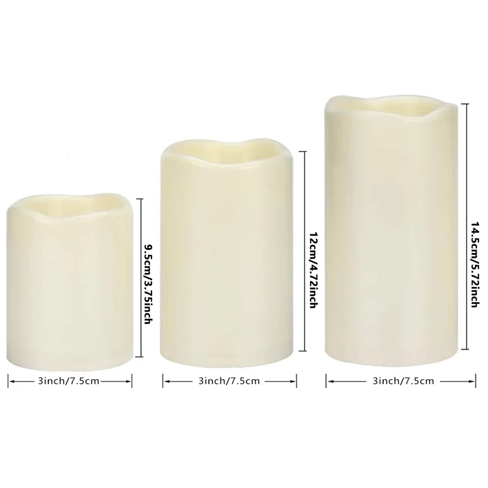 USB Rechargeable Flickering Paraffin Pillar Candle With Remote