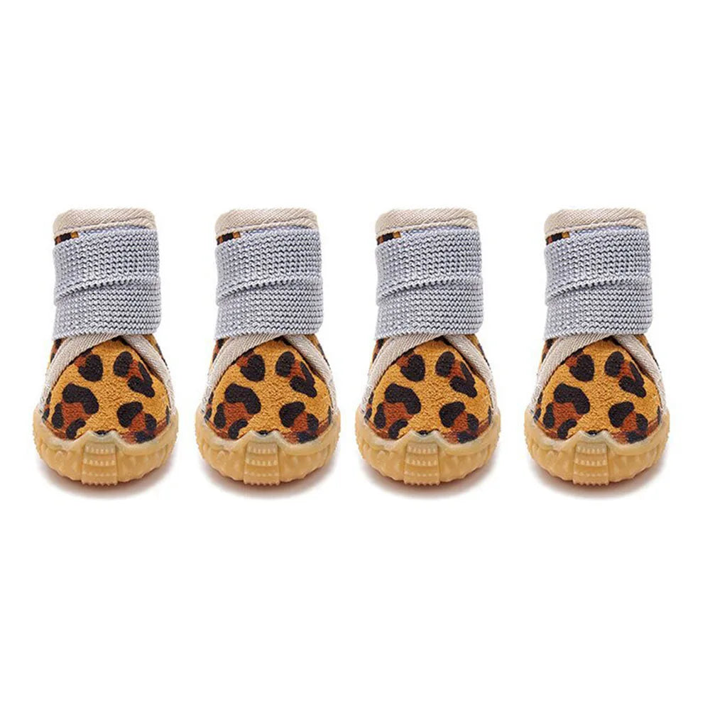 4 Pack Dog Winter Boots For Small Dogs Velvet Anti Slip Waterproof Shoes
