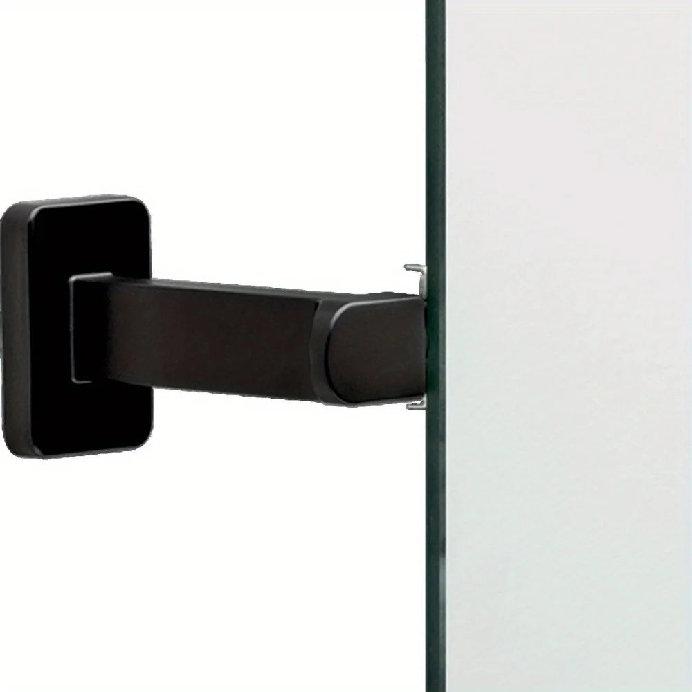 Matte Black Rounded Square Bathroom Vanity Tilt Mirror