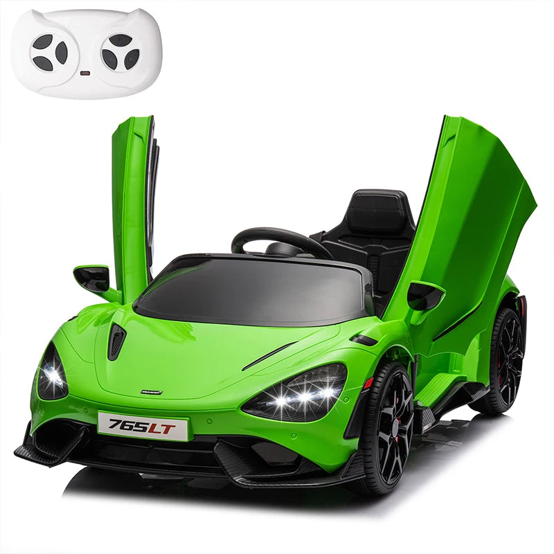 12V Licensed McLaren 765LT Kids Ride On Toy Electric Vehicle for Toddlers Age 3 and Up Battery Powered Ride On Car with Hydraulic Doors