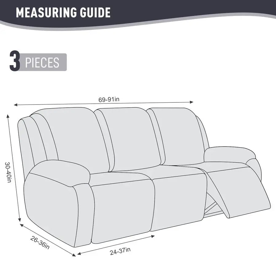 Stretch Recliner Sofa Covers Stripe Jacquard Slipcovers for Recliners