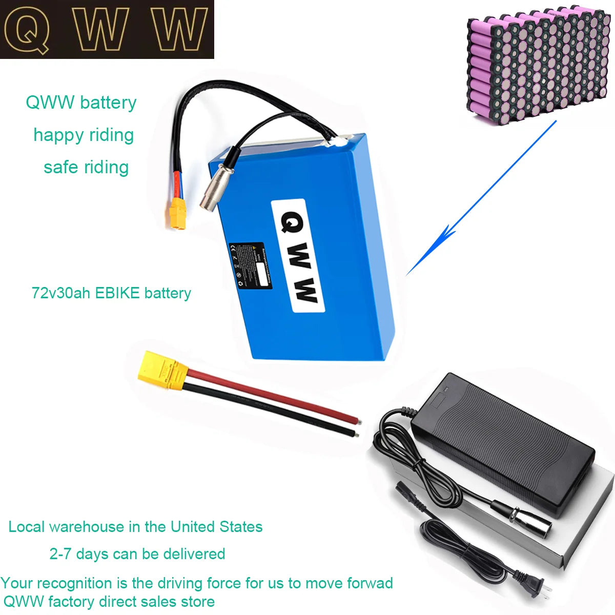 72V Ebike Battery 30Ah Lithium Ion For Electric Bicycle