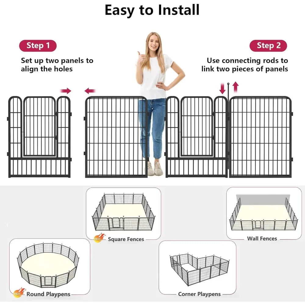 Dog Playpen 30 Panels Portable Pet Fence Outdoor Yard Indoor Use Medium Small