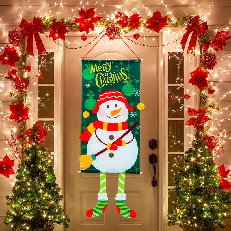 2025 Christmas Hanging Flag Banner For Door Decorations