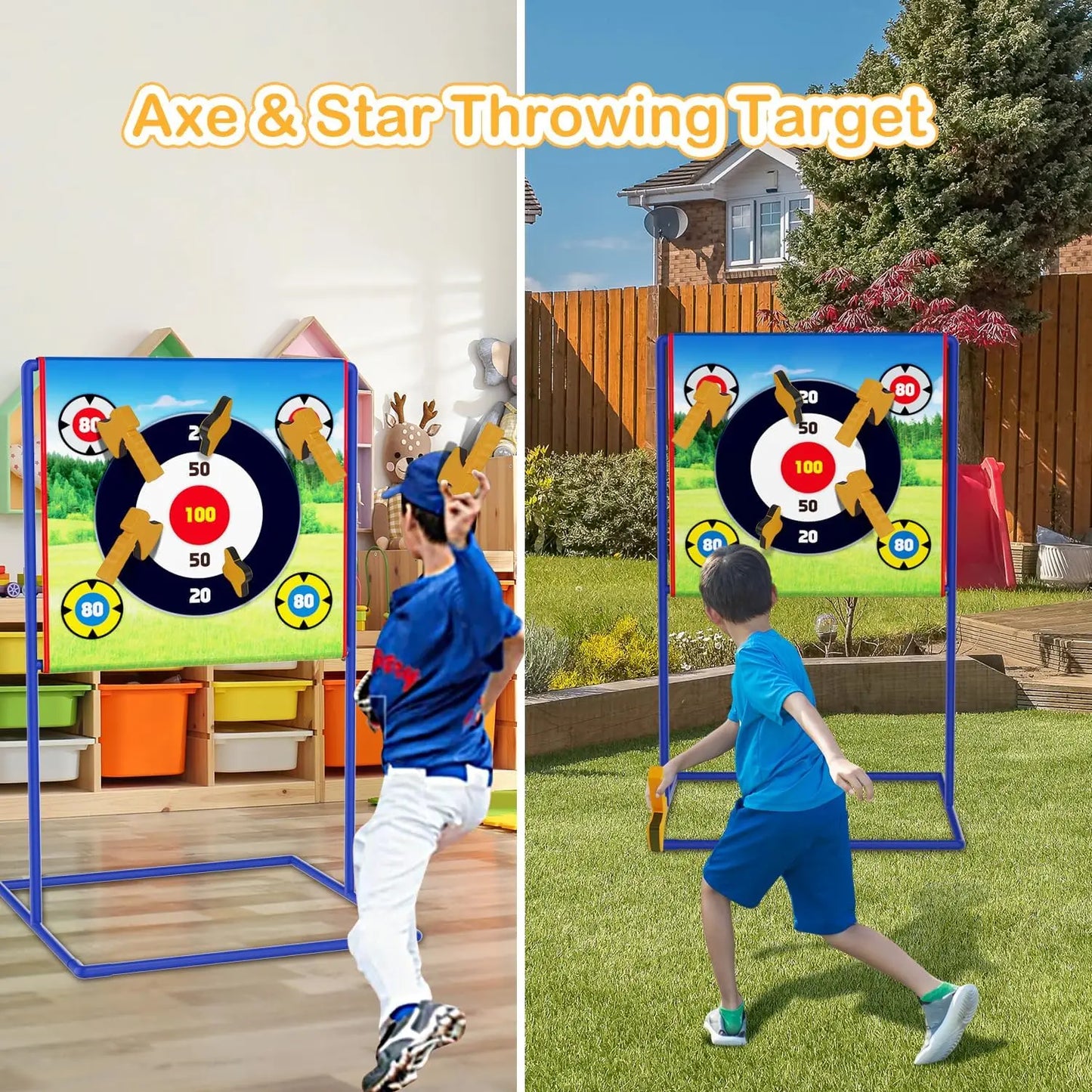 VATOS Axe Star Throwing Game Set For Kids Indoor Outdoor