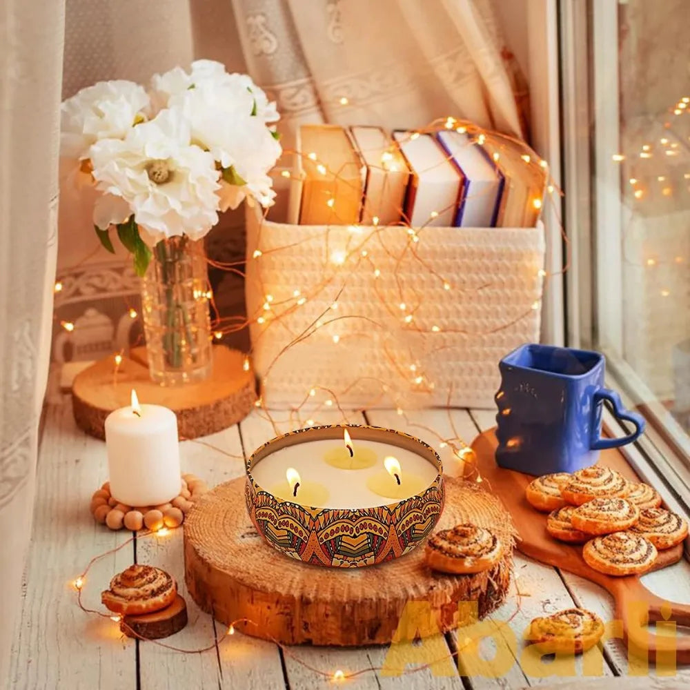 Citronella Outdoor Candle 3 Wick 13.5oz Soy Wax Blue White