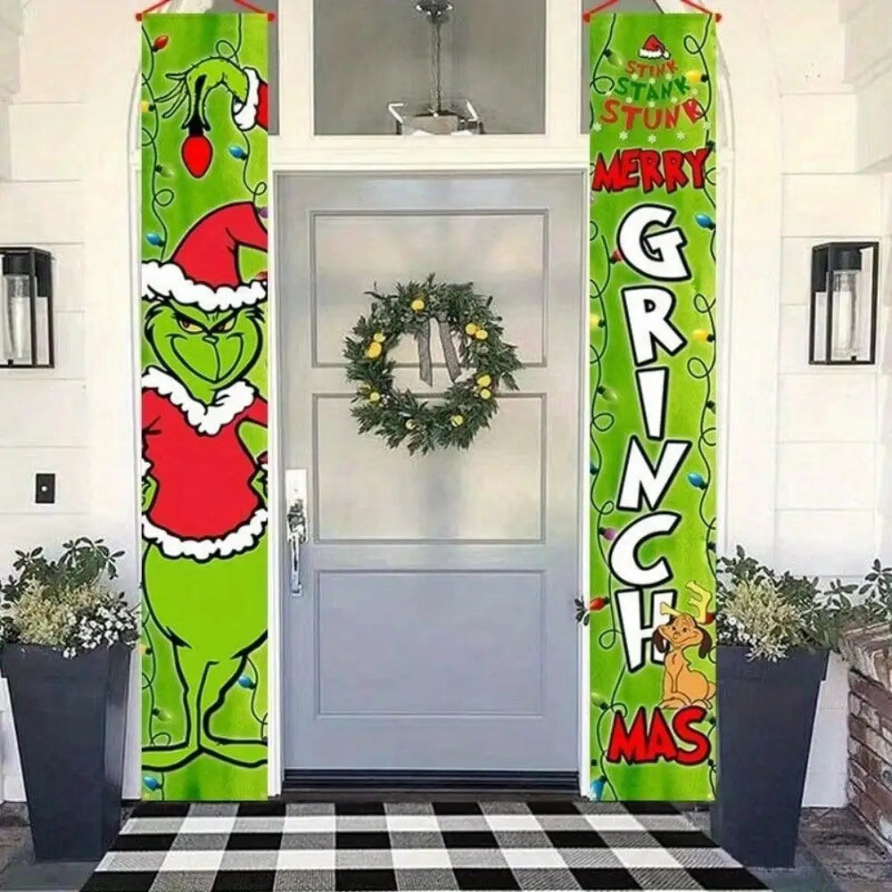 Christmas Porch Sign Door Banner Merry Christmas Decor