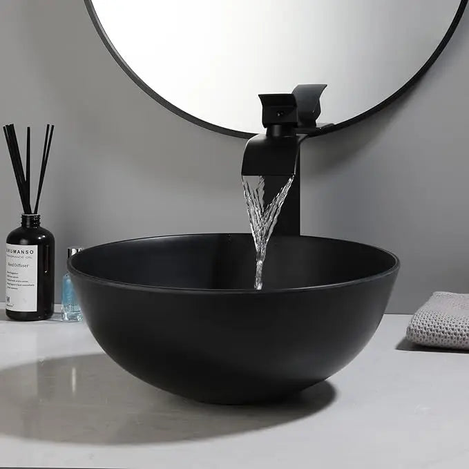 KEMAIDI Modern Vessel Sink Basin Above Counter With Faucet