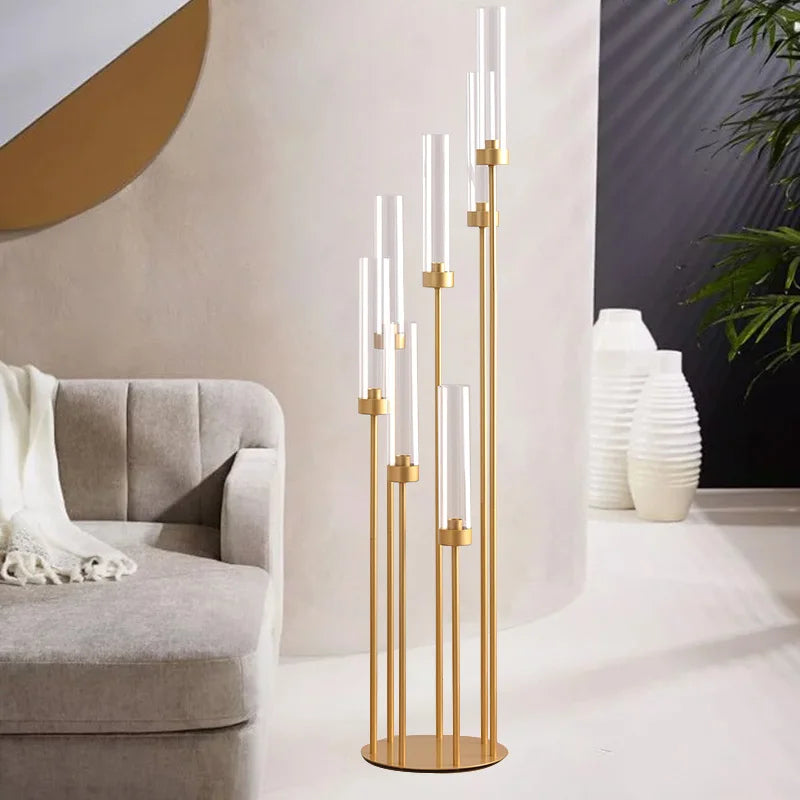 Gold 7 Arm Floor Candelabra 48 Inch Wedding Centerpieces