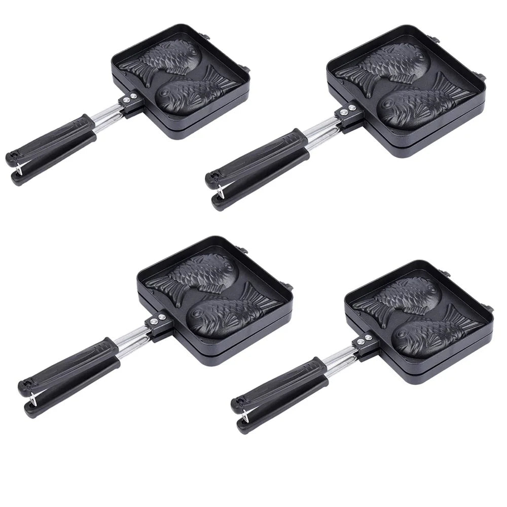 Japanese Fish Shaped Cake Waffle Maker Set of Four Non Stick Cast Bakeware Kitchen Tool Holiday Gift Cooking Supplies