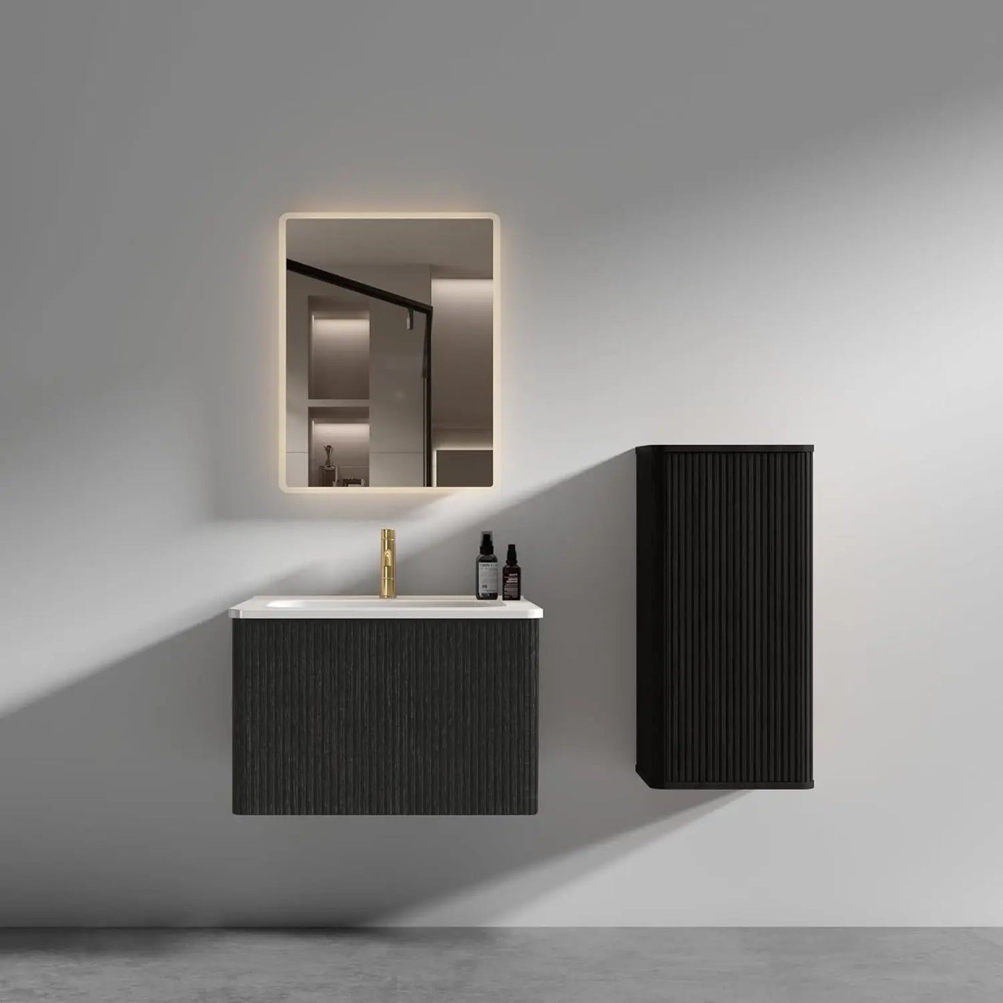 Floating Wall Mounted Bathroom Vanity With Sink And Storage