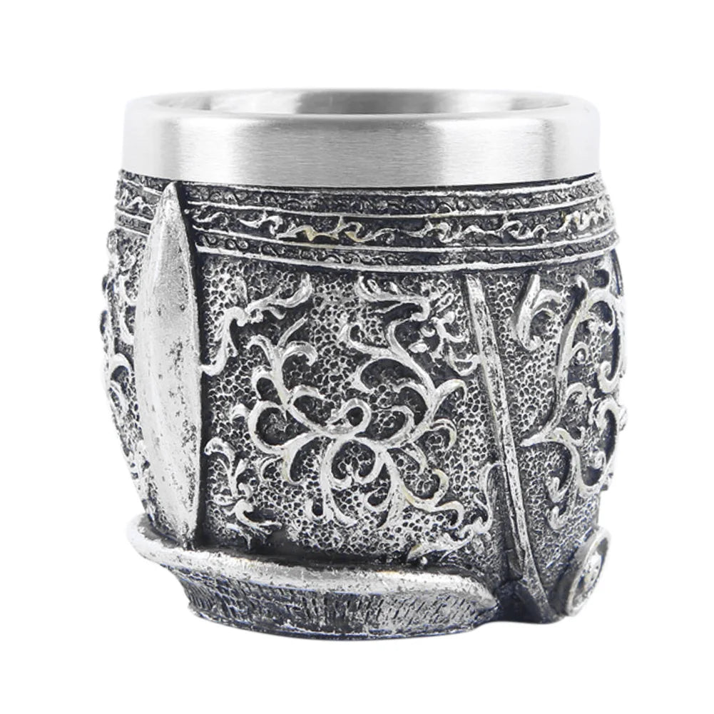 Gothic Skull Warrior Handleless Coffee Mug Heat Resistant