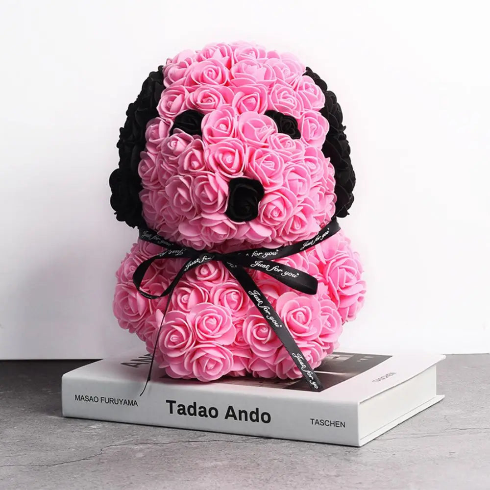 25cm Teddy Rose Dog Artificial Flower Home Decor Valentines