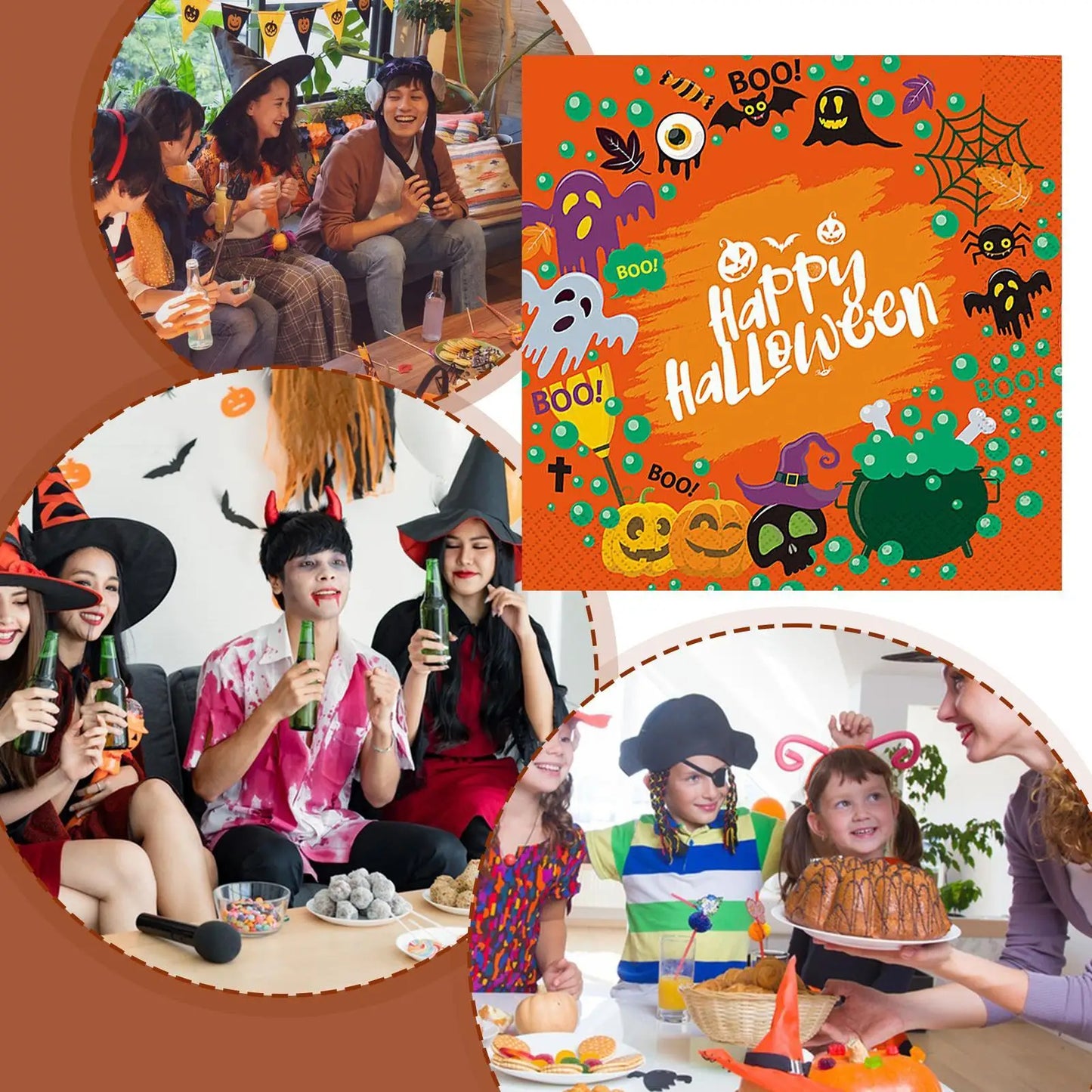 Halloween Paper Napkins 20 Sheets Ghost Skull Design