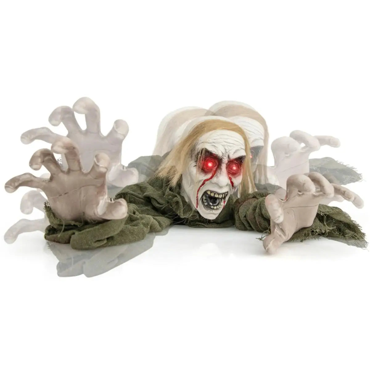 Sparkling Eye Zombie Halloween Decorations with Spooky Sounds Voice Activated Groundbreaker for Creepy Home Decor