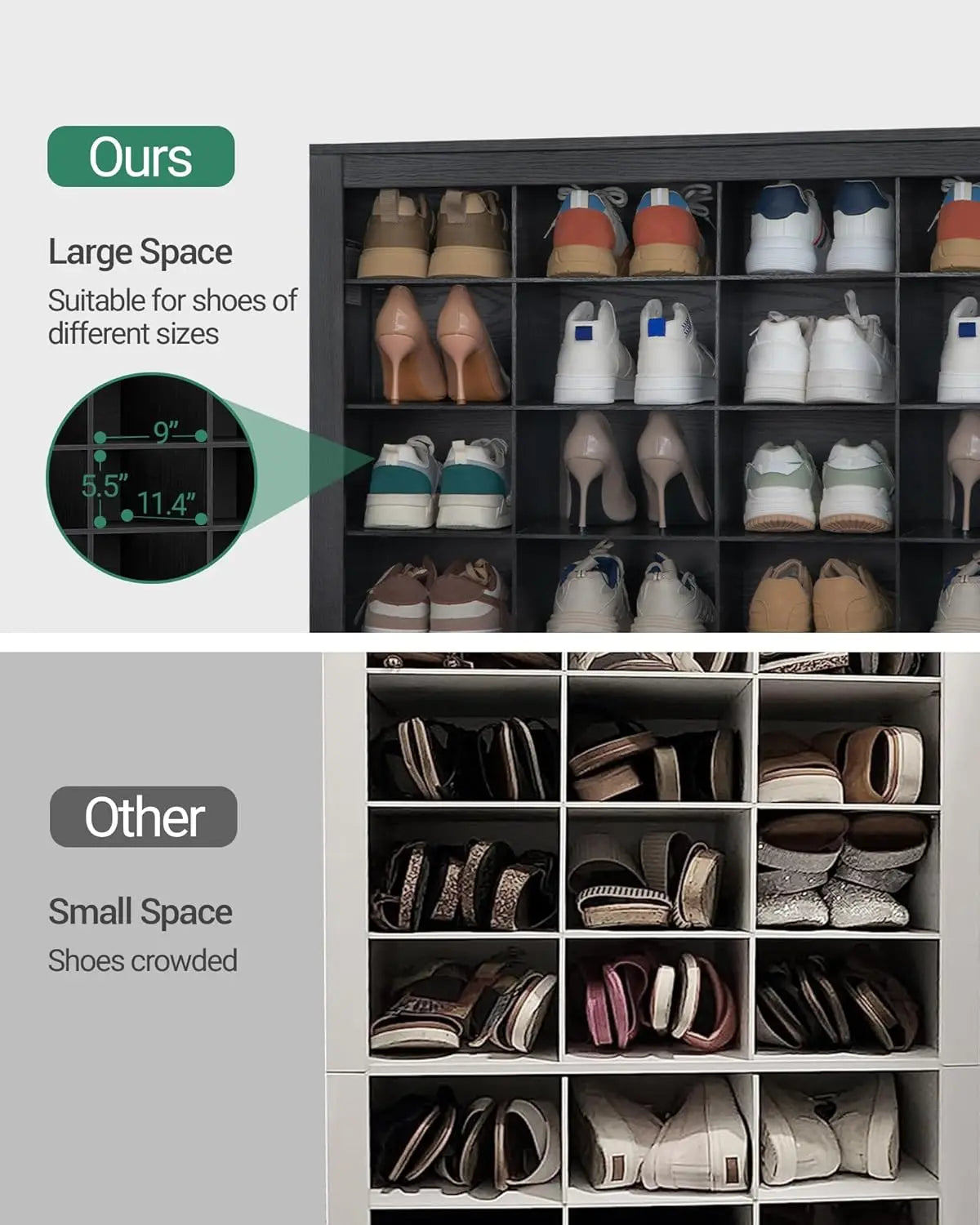 48 Pair 12 Tier Freestanding Shoe Storage Cabinet Vertical Organizer