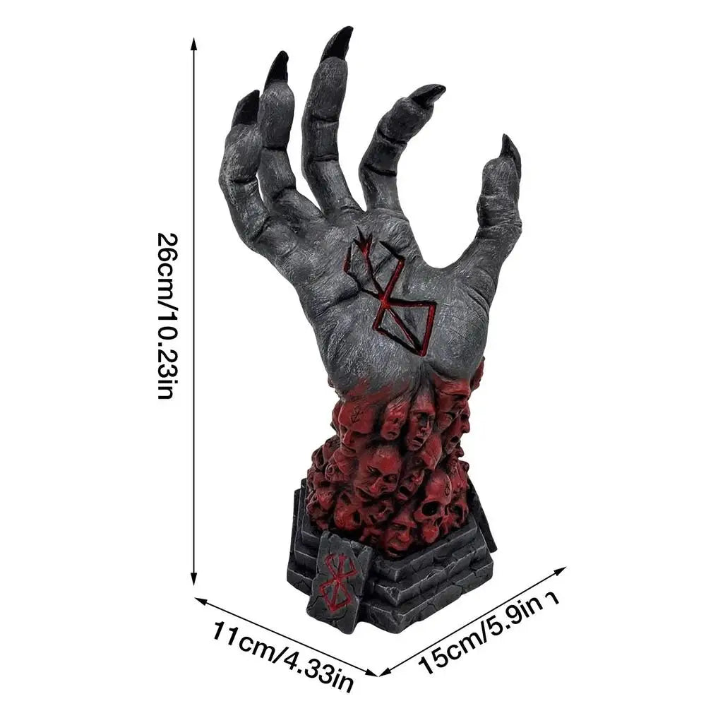 Berserk Figure Hand of God Statue Anime Handcraft Resin Ornament Halloween Skeleton Figurine Craft Desk Decoration Scary Props