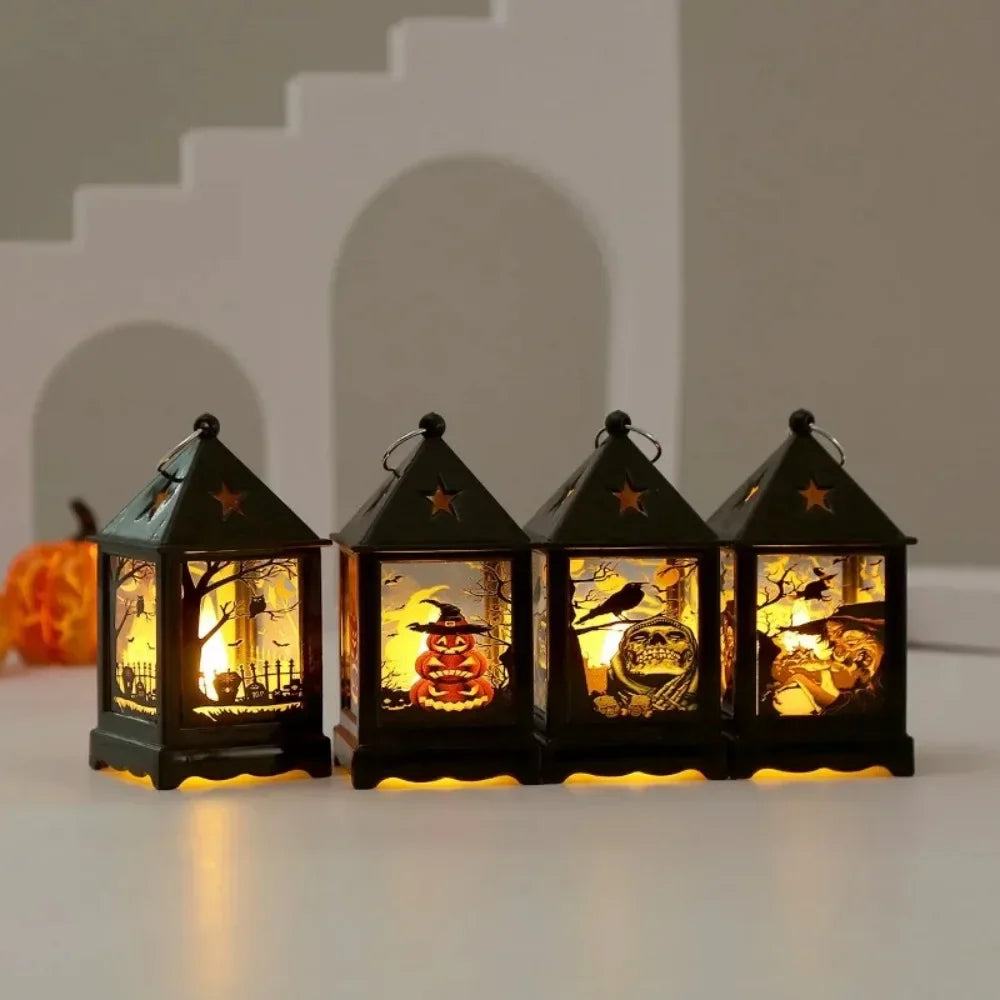 Halloween Storm Lantern LED Pumpkin Lamp Night Light
