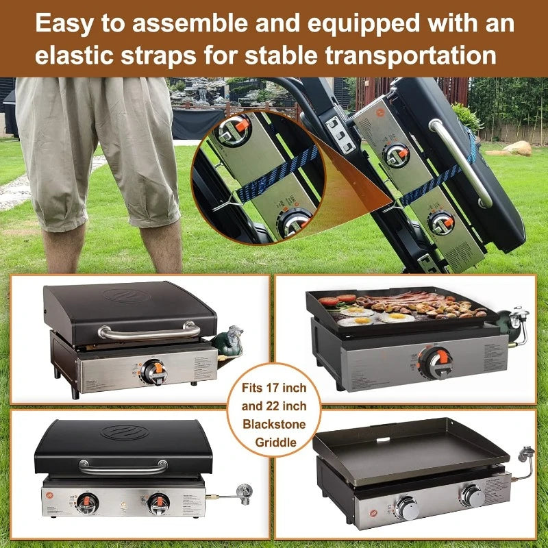 Portable Grill Cart for Weber Q1000 Q1200 17 and 22 Griddles