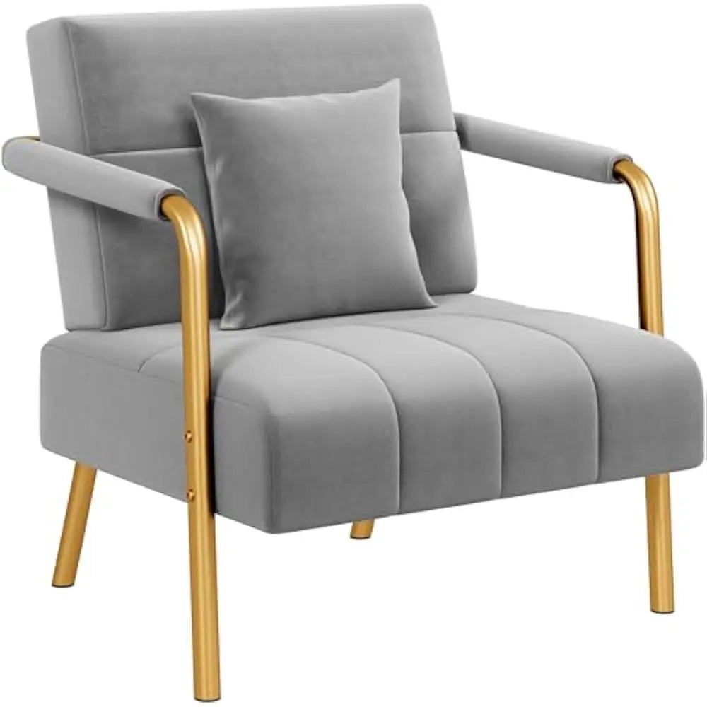 Lux Velvet Sofa With Gold Tone Arms And Legs Living Room