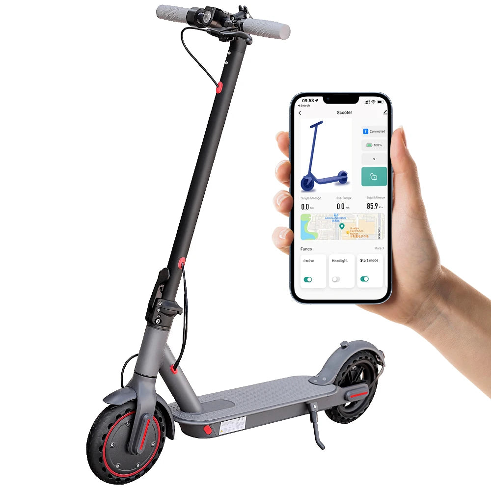 LADPED Electric Scooter 350W 19mph Smart Folding Waterproof Anti-Skid 8.5 Inch Shock Absorbing Two-Wheel Scooter