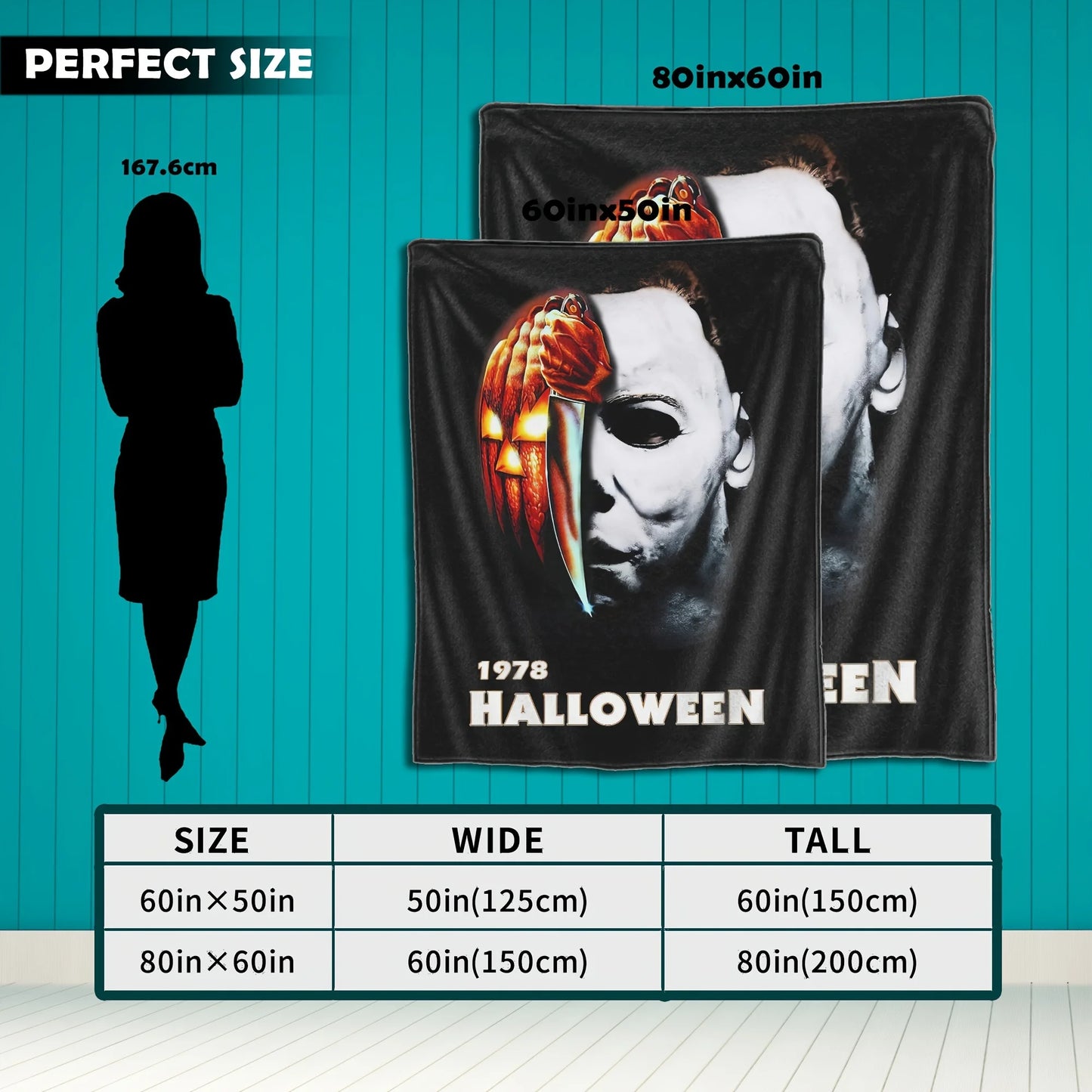 Halloween Horror Small Blanket for Sofa Travel Polyester
