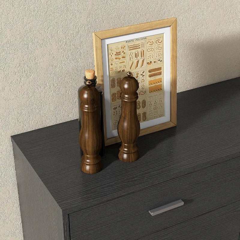 Wooden Five to Six Drawer Dresser Wide Modern Chest of Drawers With Storage
