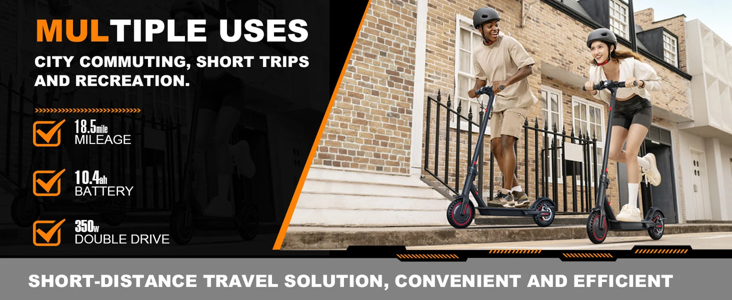 Foldable 350W Electric Scooter 30kmh Explosion Proof Tires