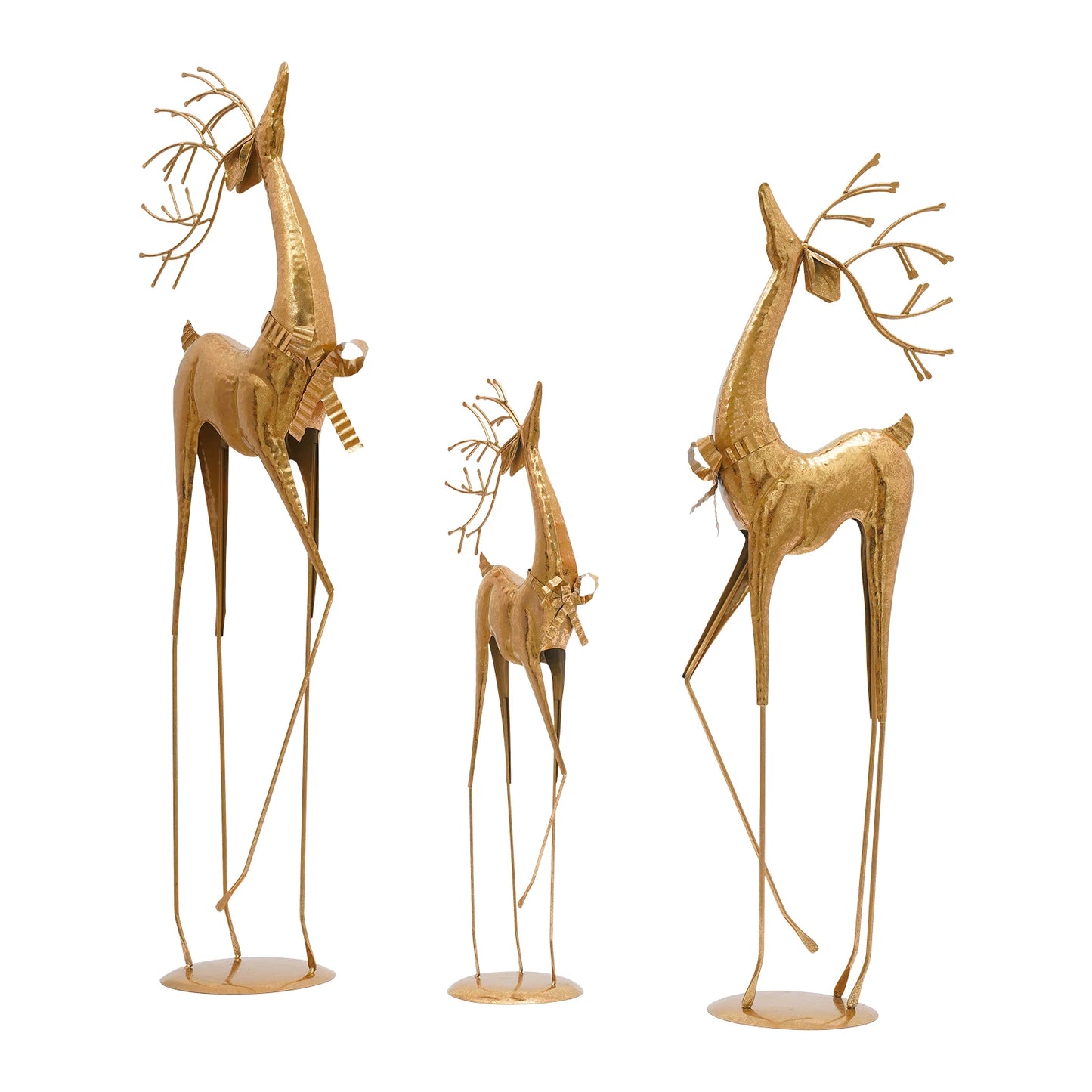 House Studio Gold Reindeer Statue Christmas Decor Indoor