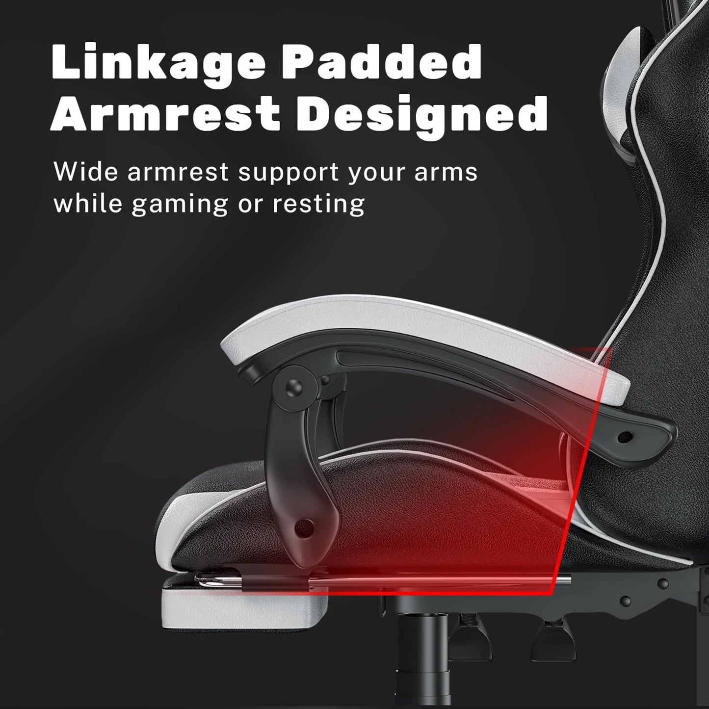 Gaming Chair With Footrest Ergonomic Lumbar Cushion Headrest