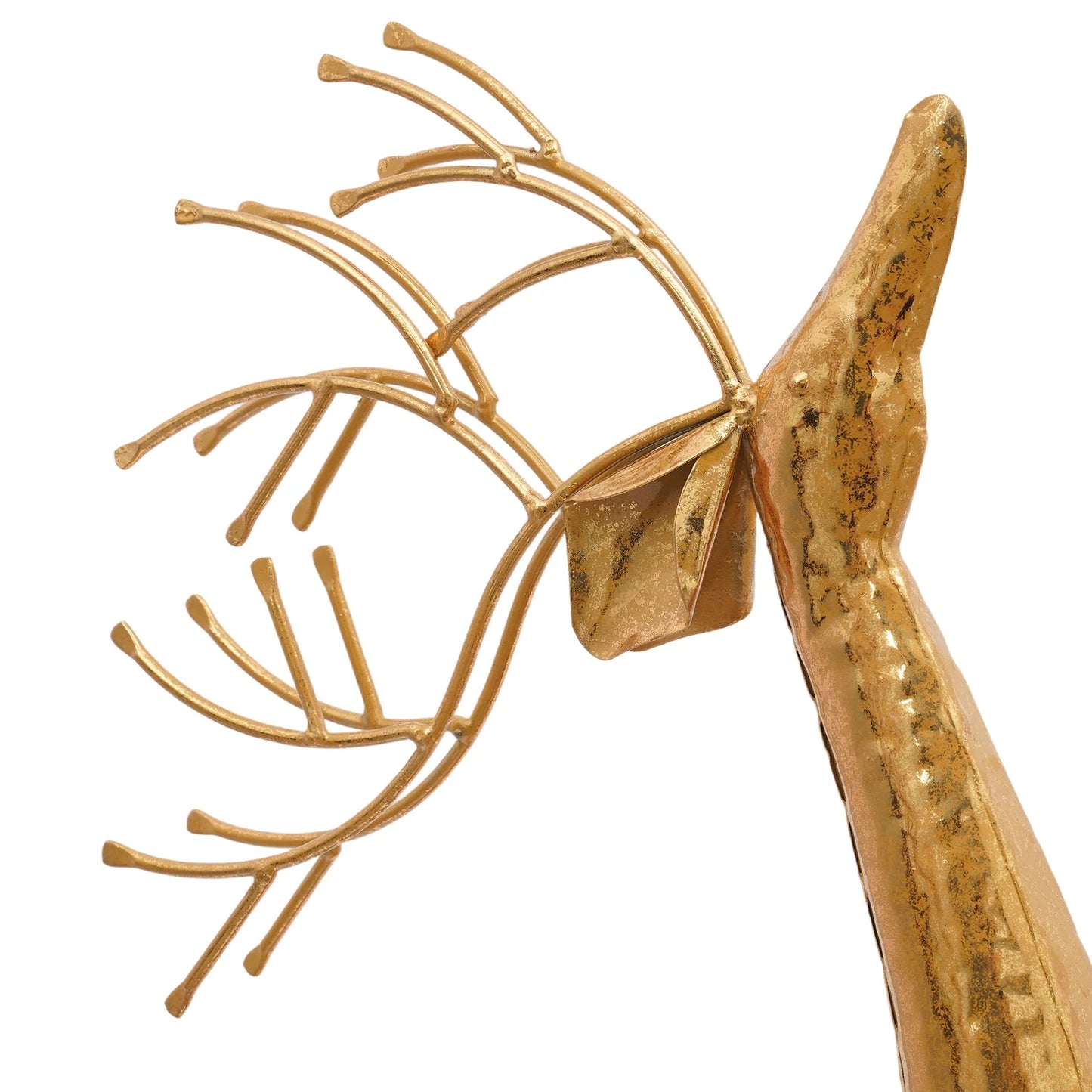 House Studio Gold Reindeer Statue Christmas Decor Indoor