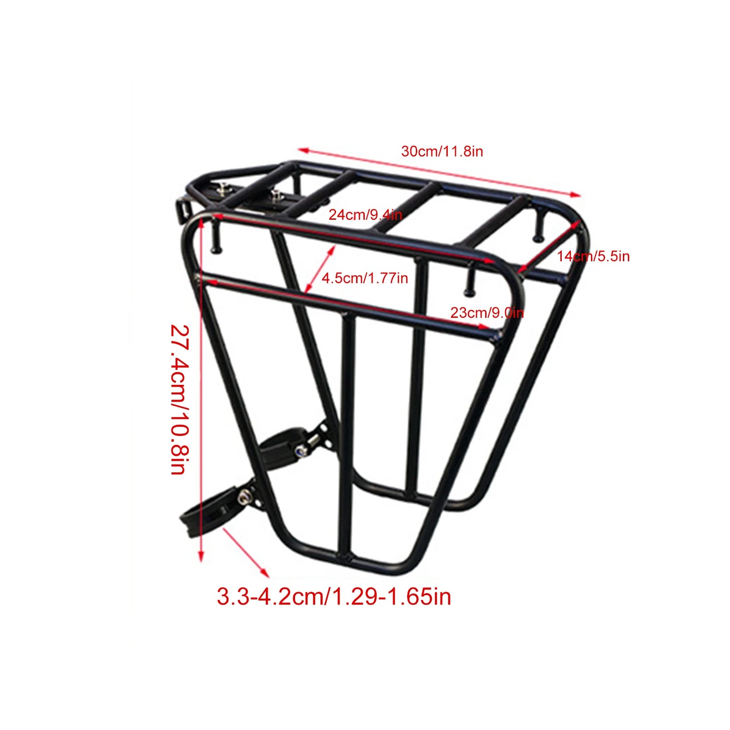 Steel Bike Front Cargo Rack Adjustable MTB Luggage Bracket