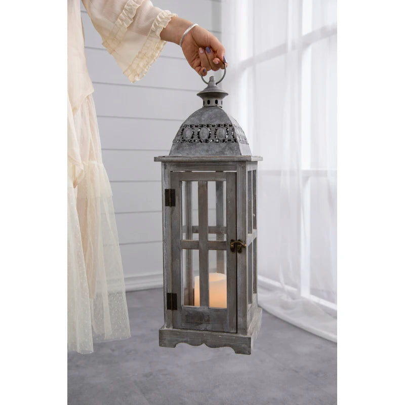 Wooden Candle Lantern Hurricane Lantern Holder Outdoor