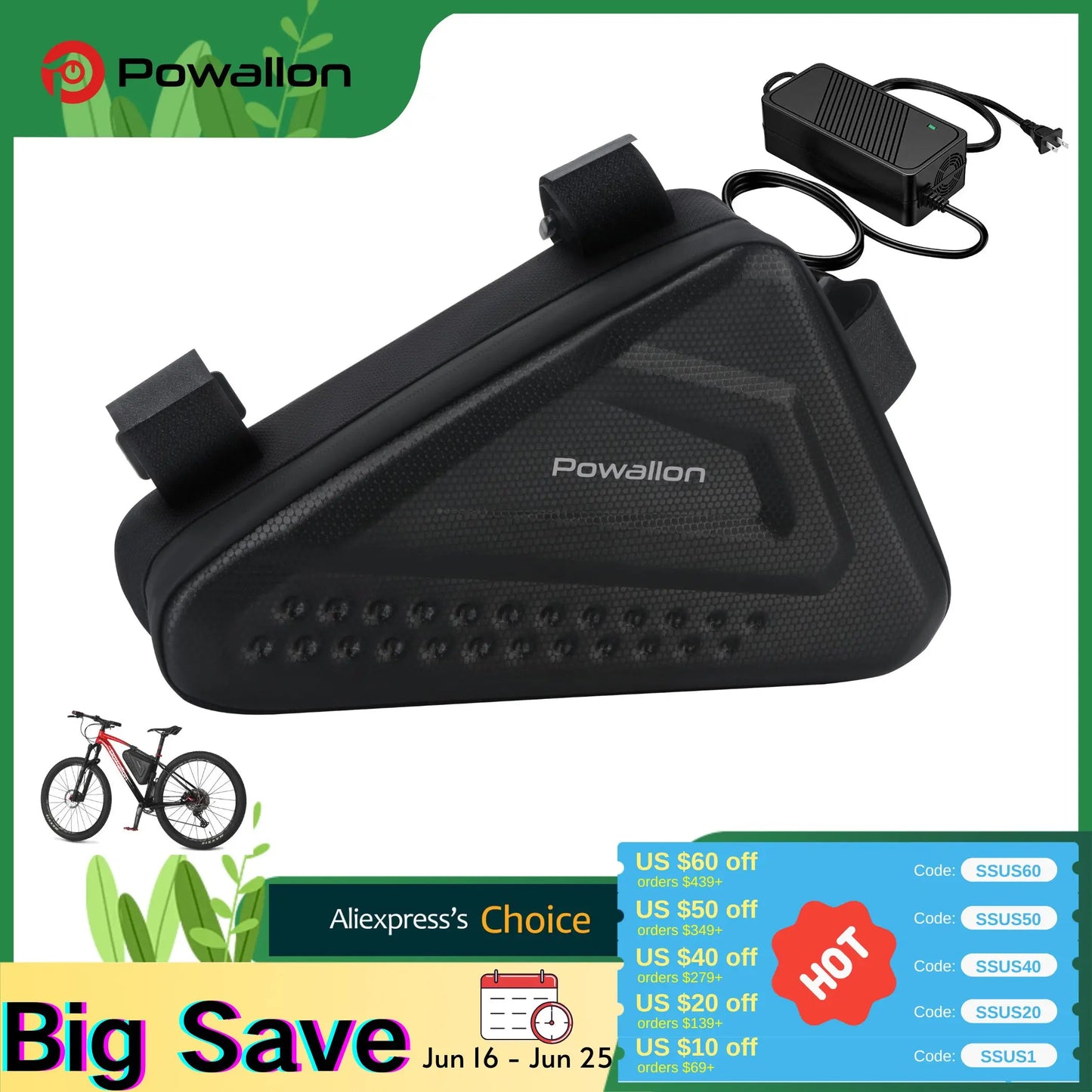Ebike Battery 36V 48V Triangle Case Waterproof 10 13 20Ah