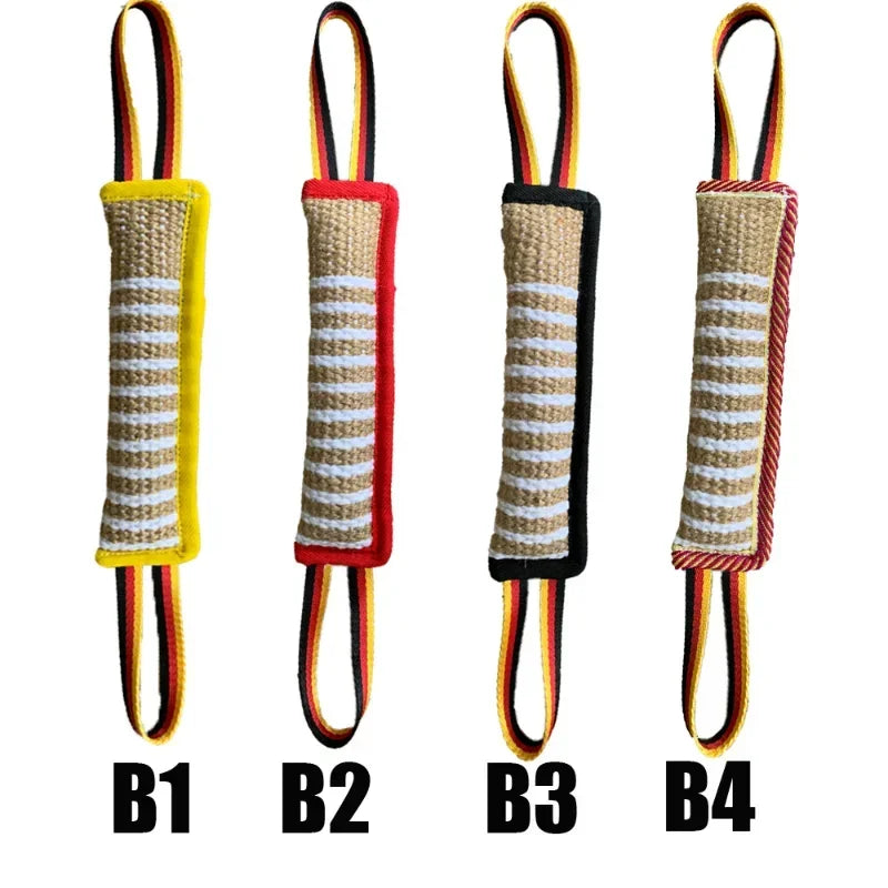 Dog Tug Rope Pillow Chew Toy Hemp Linen Durable Interactive