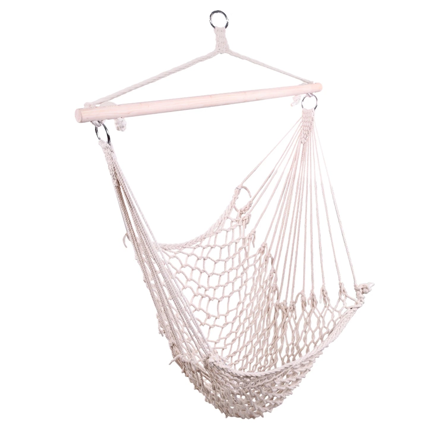 Nordic White Hanging Hammock Chair Indoor Outdoor Garden Dormitory Single Safety Swing for Adults and Kids