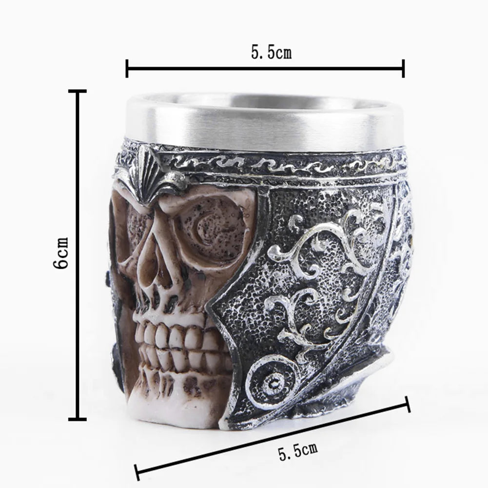 Gothic Skull Warrior Handleless Coffee Mug Heat Resistant