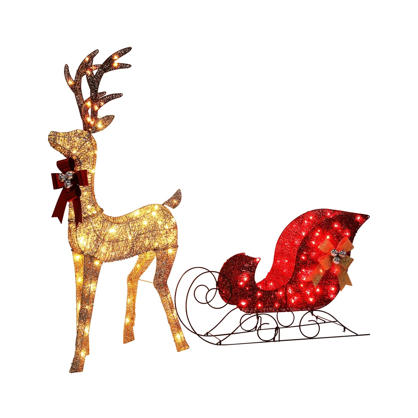 Indoor Outdoor Christmas Deer Family Set With LED Lights