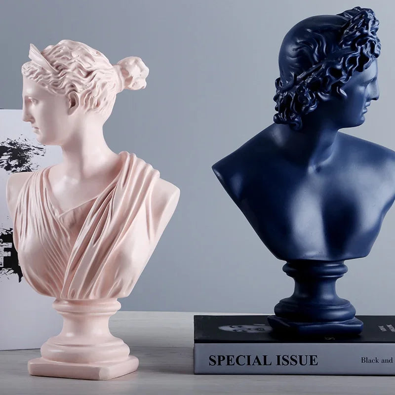 Ancient Greece Resin David Venus Head Statue Decoration for Home Living Room Office Desktop Sculpture