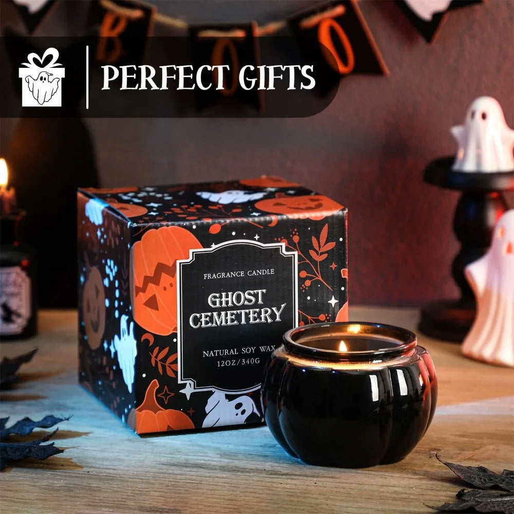 Pumpkin Shaped Candle Vanilla Pumpkin Spice Halloween Decor