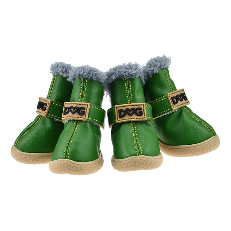 4 Pcs Set Keep Warm Snow Shoes for Small Dogs Non Slip Boots Winter