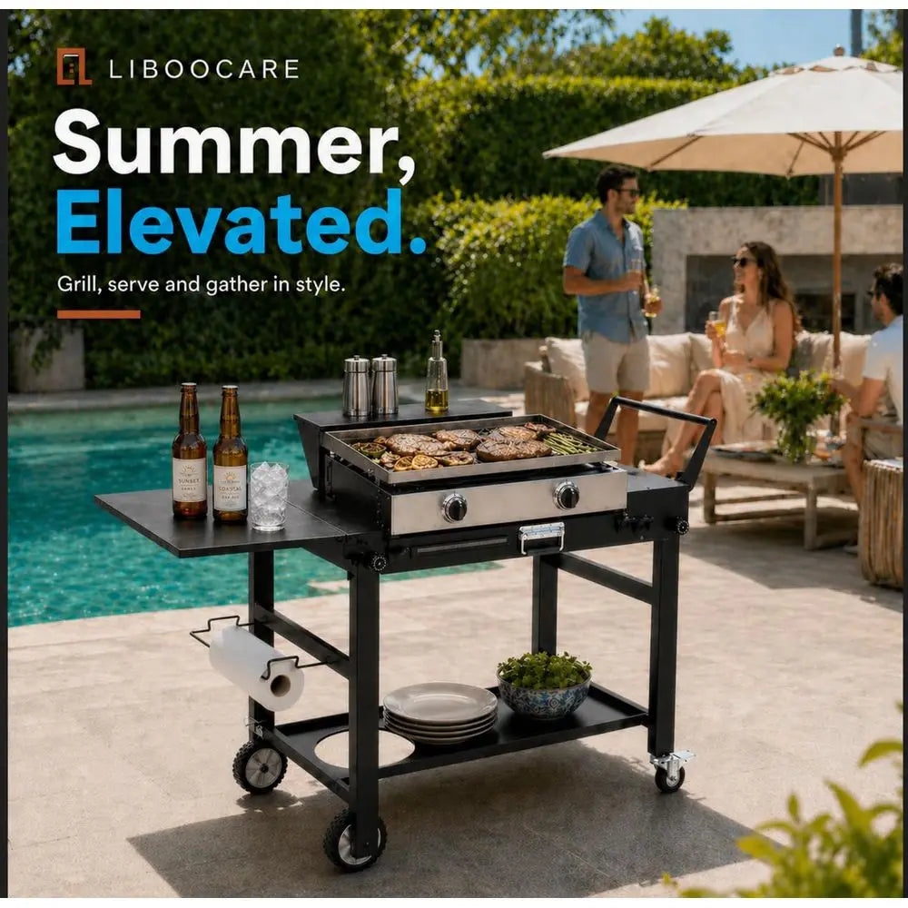 Cart for Blackstone 17 and 22 Inch Griddles 31.5 Tall Outdoor Table with Wheels