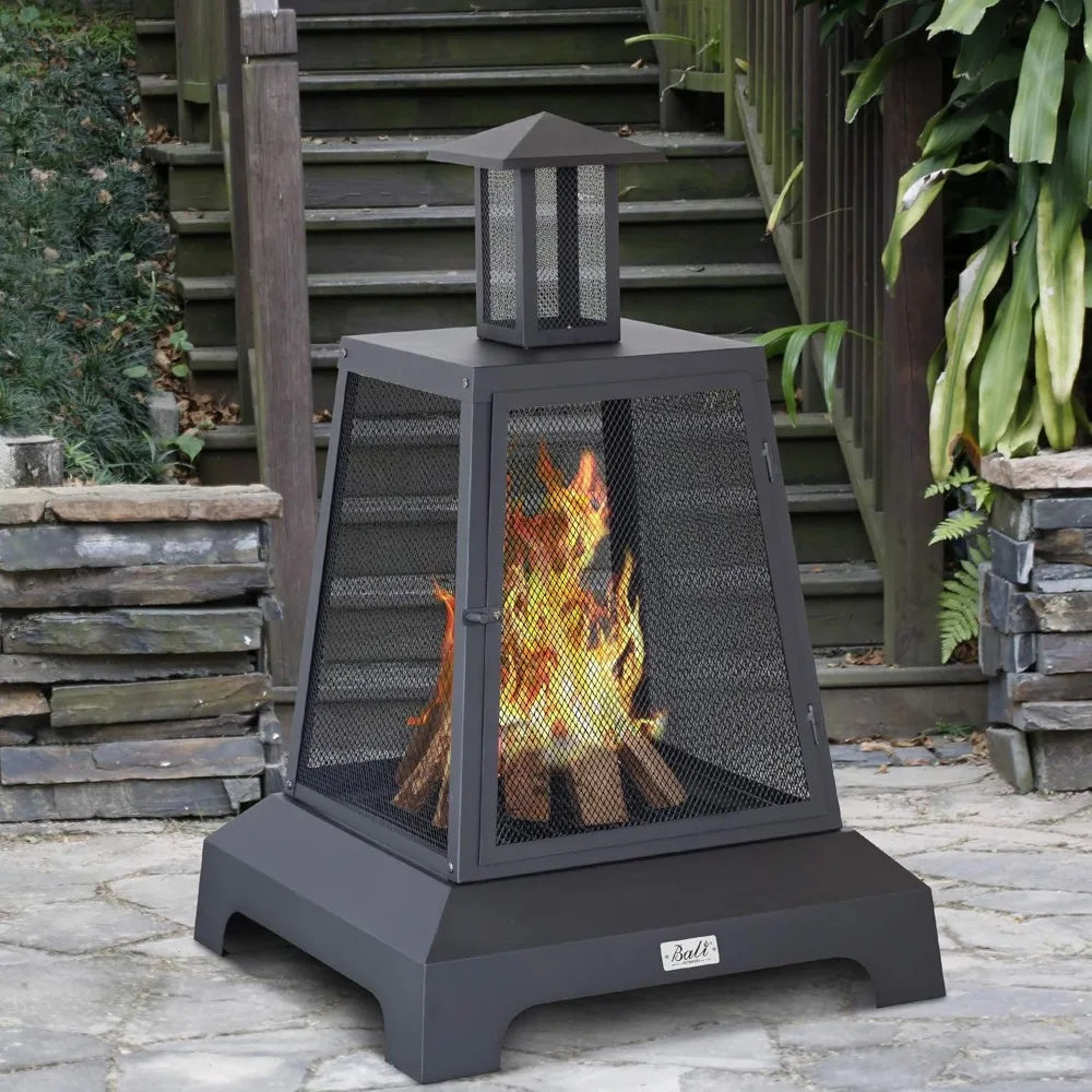 28 Inch Fire Pit Outdoor Wood Burning Patio Garden